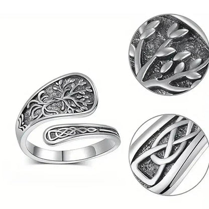 925 Sterling Silver Celtic Tree of Life Pagan Ring Wicca Jewelry-MoonChildWorld