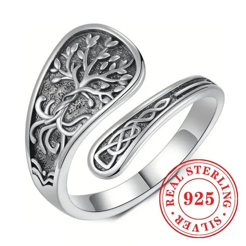 925 Sterling Silver Celtic Tree of Life Pagan Ring Wicca Jewelry-MoonChildWorld
