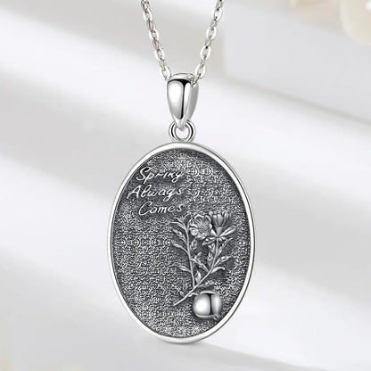 925 Sterling Silver Dark Goddess Persephone Necklace Pomegranate Skull Pendant Greek Mythology Wiccan Jewelry-MoonChildWorld