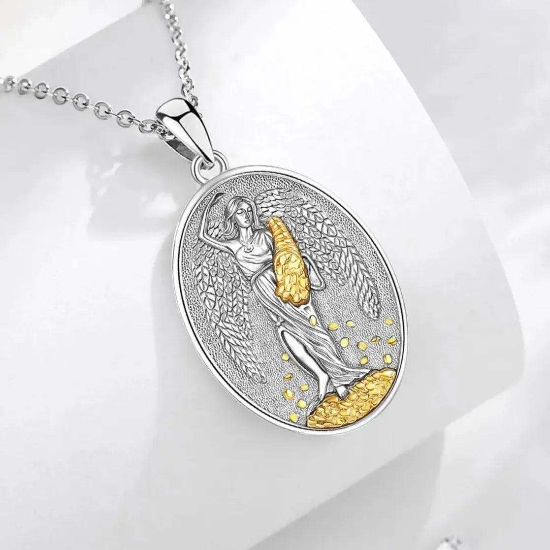 925 Sterling Silver Goddess of Fortune Necklace Roman Goddess Pendant Mythology Jewelry for Pagan-MoonChildWorld