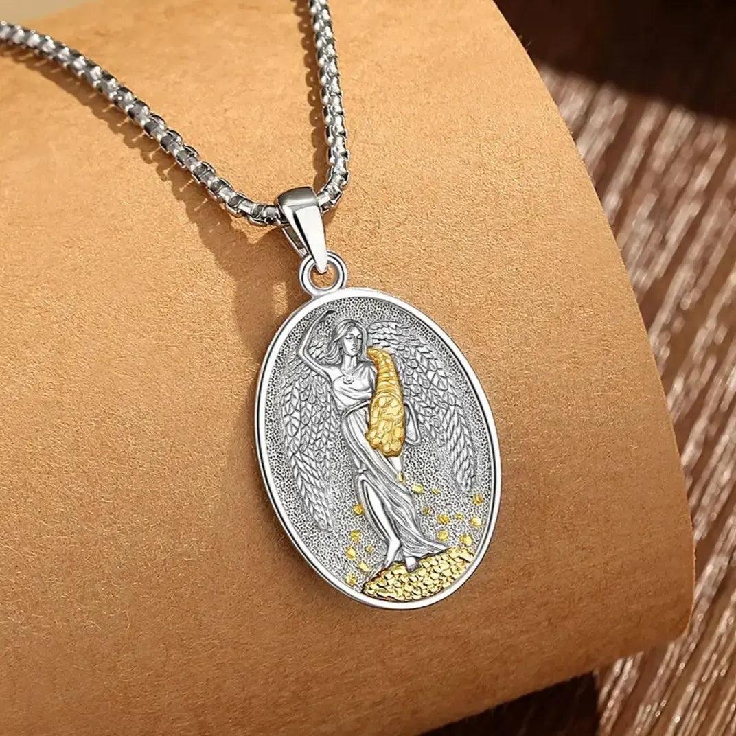 925 Sterling Silver Goddess of Fortune Necklace Roman Goddess Pendant Mythology Jewelry for Pagan-MoonChildWorld