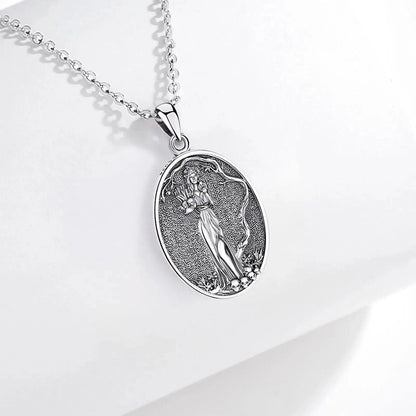 925 Sterling Silver Dark Goddess Persephone Necklace Pomegranate Skull Pendant Greek Mythology Wiccan Jewelry-MoonChildWorld