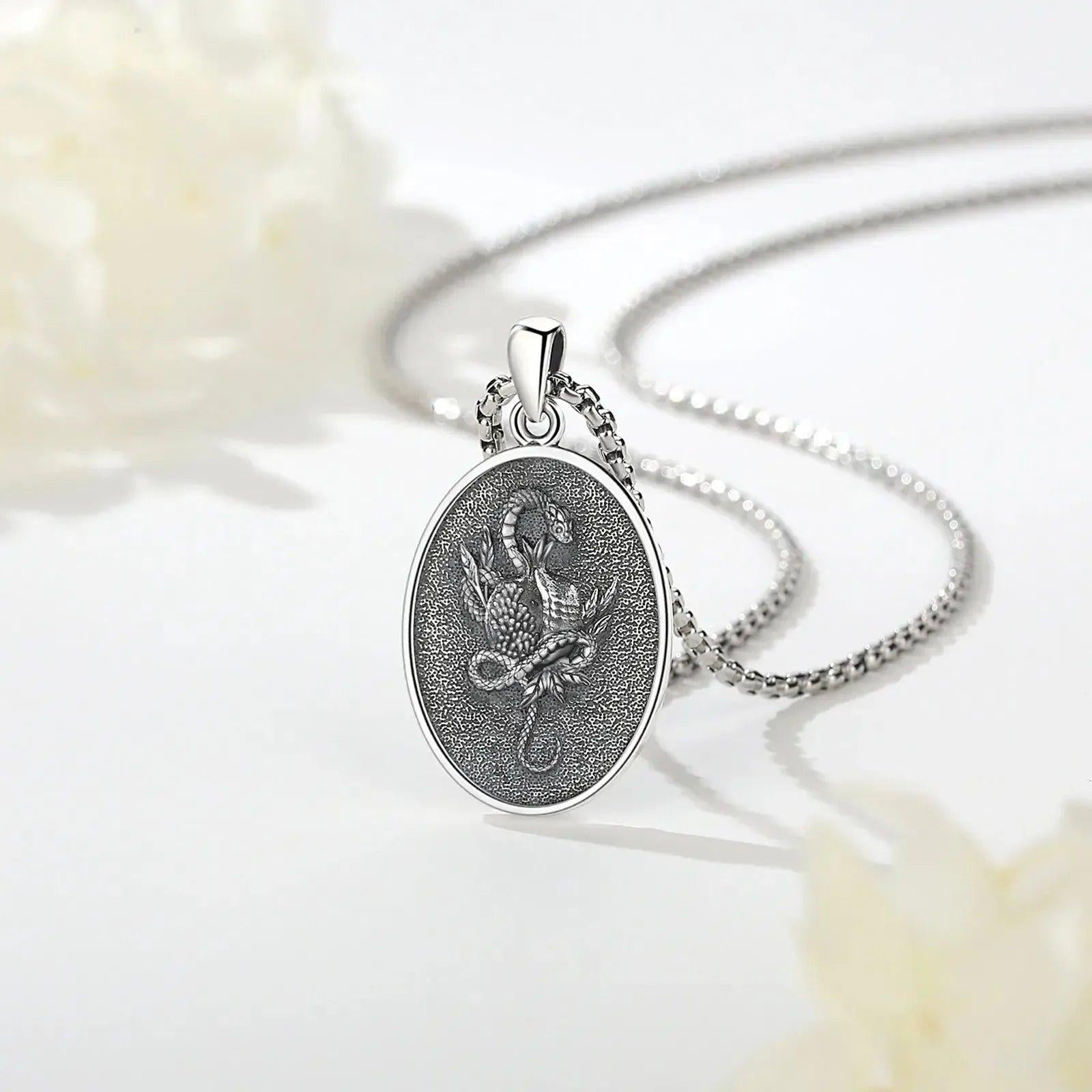 925 Sterling Silver Dark Goddess Persephone Necklace Pomegranate Skull Pendant Greek Mythology Wiccan Jewelry-MoonChildWorld