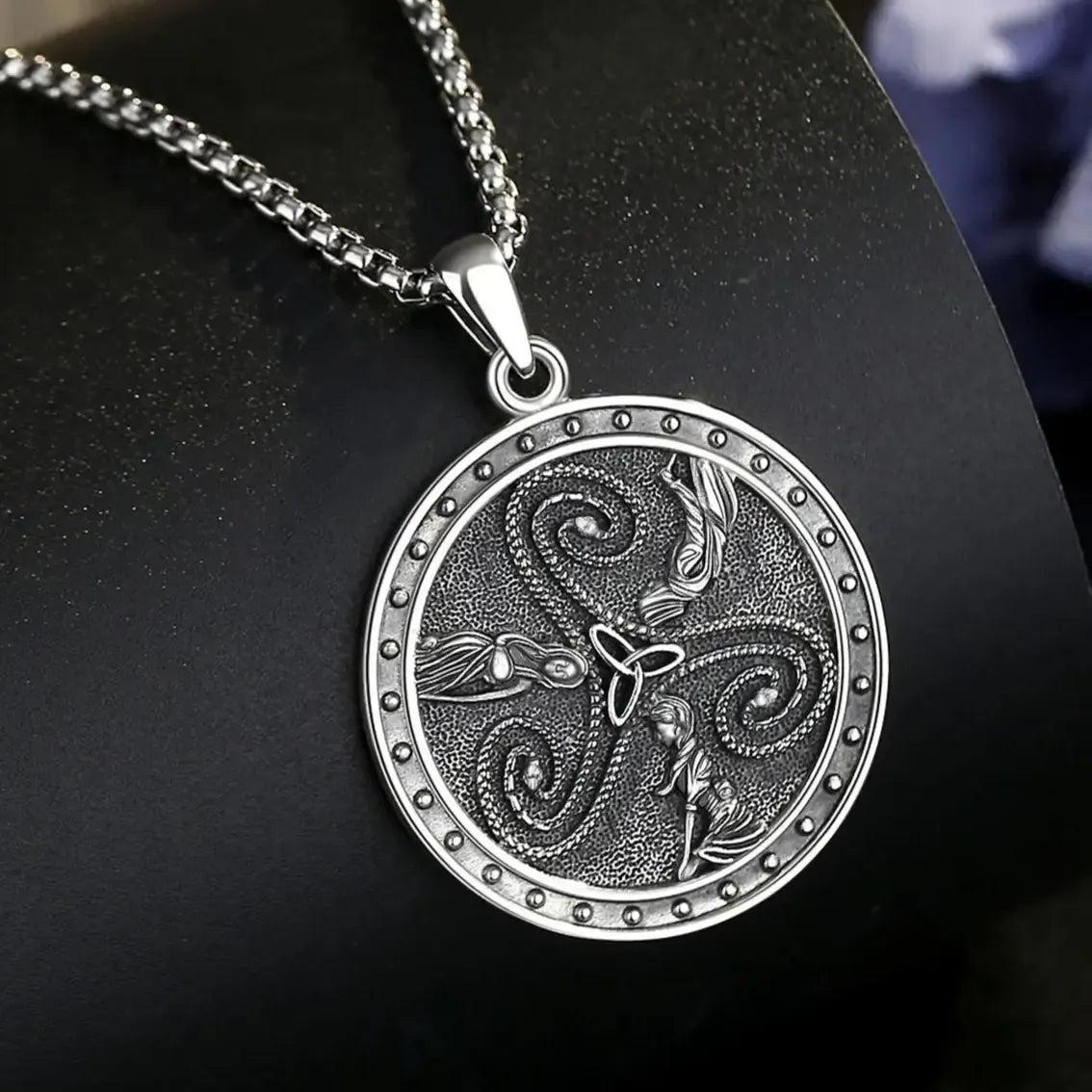 925 Sterling Silver Hecate Triple Goddess Necklace Celtic Knot Triquetra Pendant Wicca Pagan Jewelry-MoonChildWorld