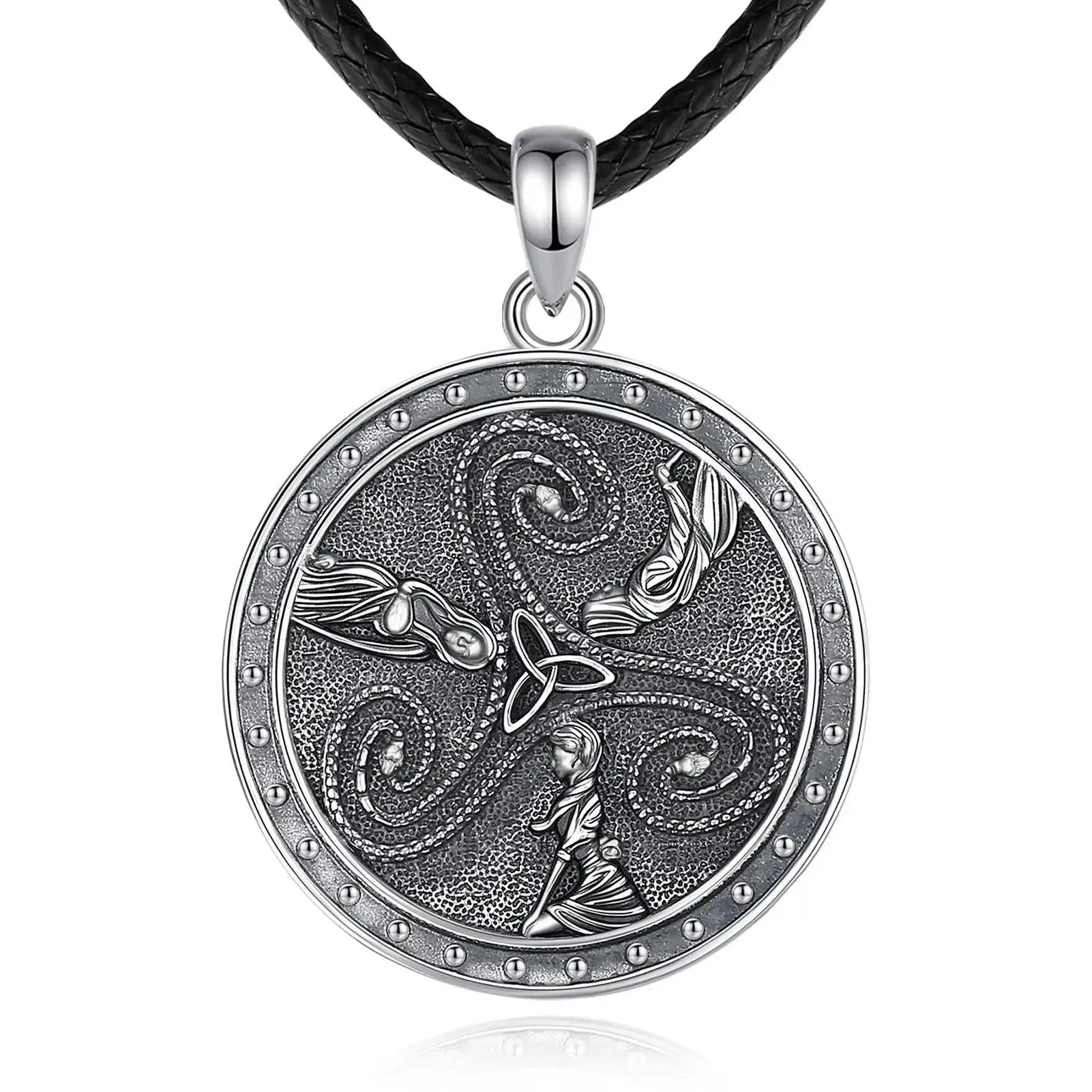 925 Sterling Silver Hecate Triple Goddess Necklace Celtic Knot Triquetra Pendant Wicca Pagan Jewelry-MoonChildWorld