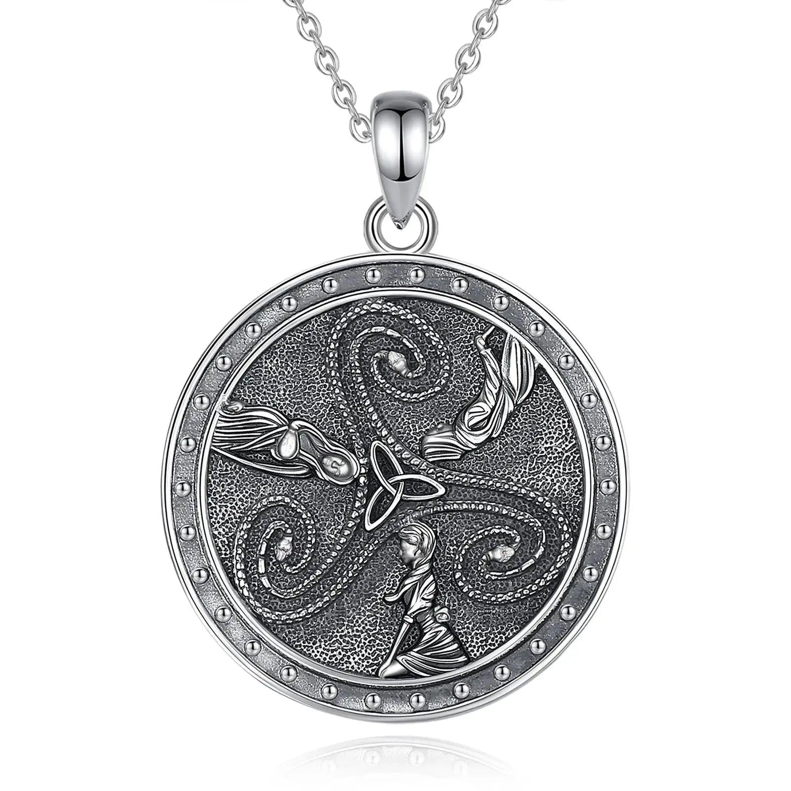 925 Sterling Silver Hecate Triple Goddess Necklace Celtic Knot Triquetra Pendant Wicca Pagan Jewelry-MoonChildWorld