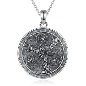 925 Sterling Silver Hecate Triple Goddess Necklace Celtic Knot Triquetra Pendant Wicca Pagan Jewelry-MoonChildWorld