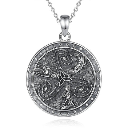 925 Sterling Silver Hecate Triple Goddess Necklace Celtic Knot Triquetra Pendant Wicca Pagan Jewelry-MoonChildWorld