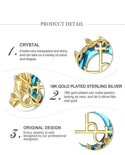 925 Sterling Silver Lilith Sigil Necklace 18K Gold Triple Moon Necklace Wicca Jewelry-MoonChildWorld