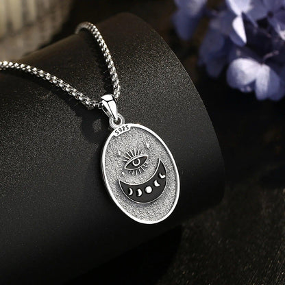 925 Sterling Silver NYX Moon Goddess Necklace Women Celestial Moon Phase Pendant Witch Pagan Jewelry Spiritual Amulet-MoonChildWorld