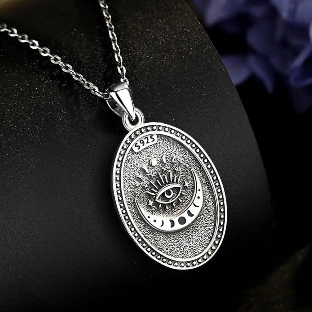 925 Sterling Silver NYX Moon Goddess Necklace for Women Goddess of Night Nyx Wiccan Pagan Jewelry-MoonChildWorld