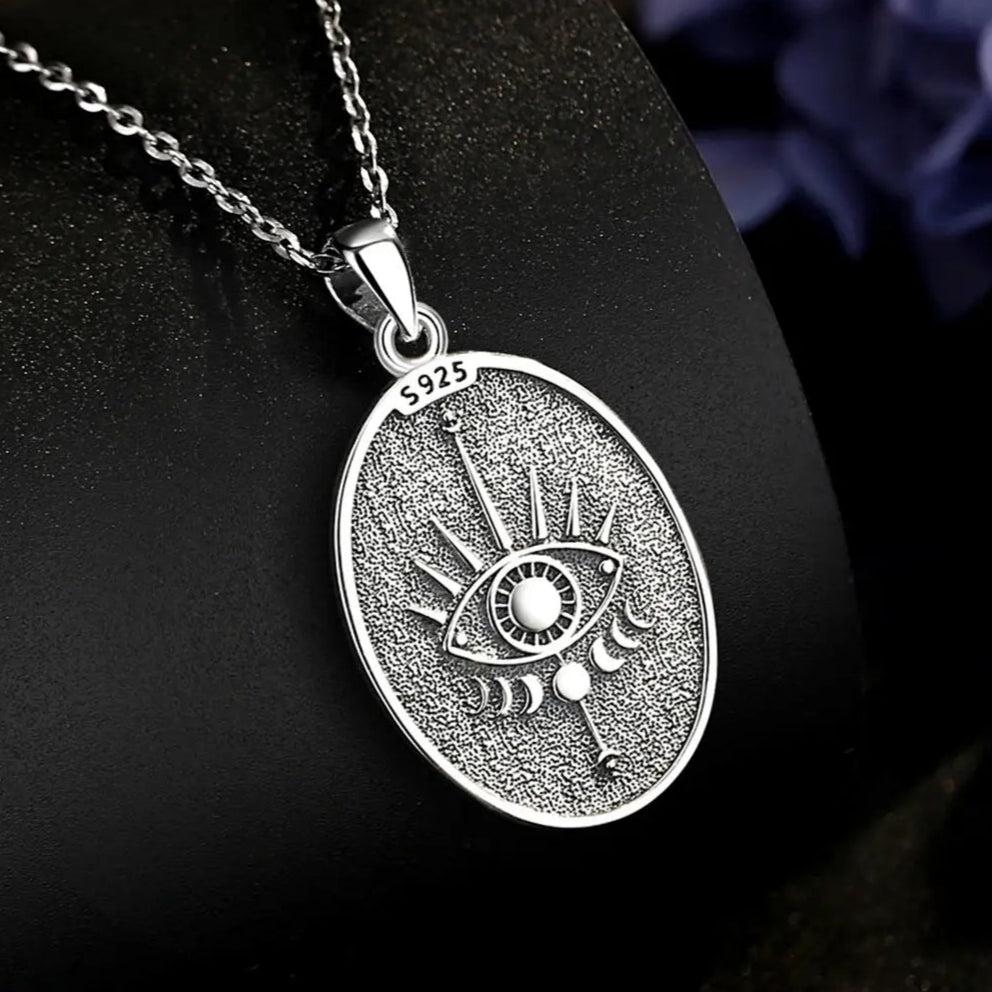 925 Sterling Silver NYX Moon Goddess Necklace for Women Goddess of Night Nyx Wiccan Pagan Jewelry-MoonChildWorld
