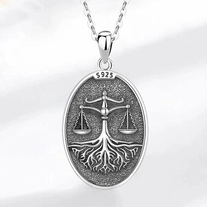 925 Sterling Silver Themis Goddess of Justice Sword Balance Scales Necklace Wicca Pagan Jewelry-MoonChildWorld