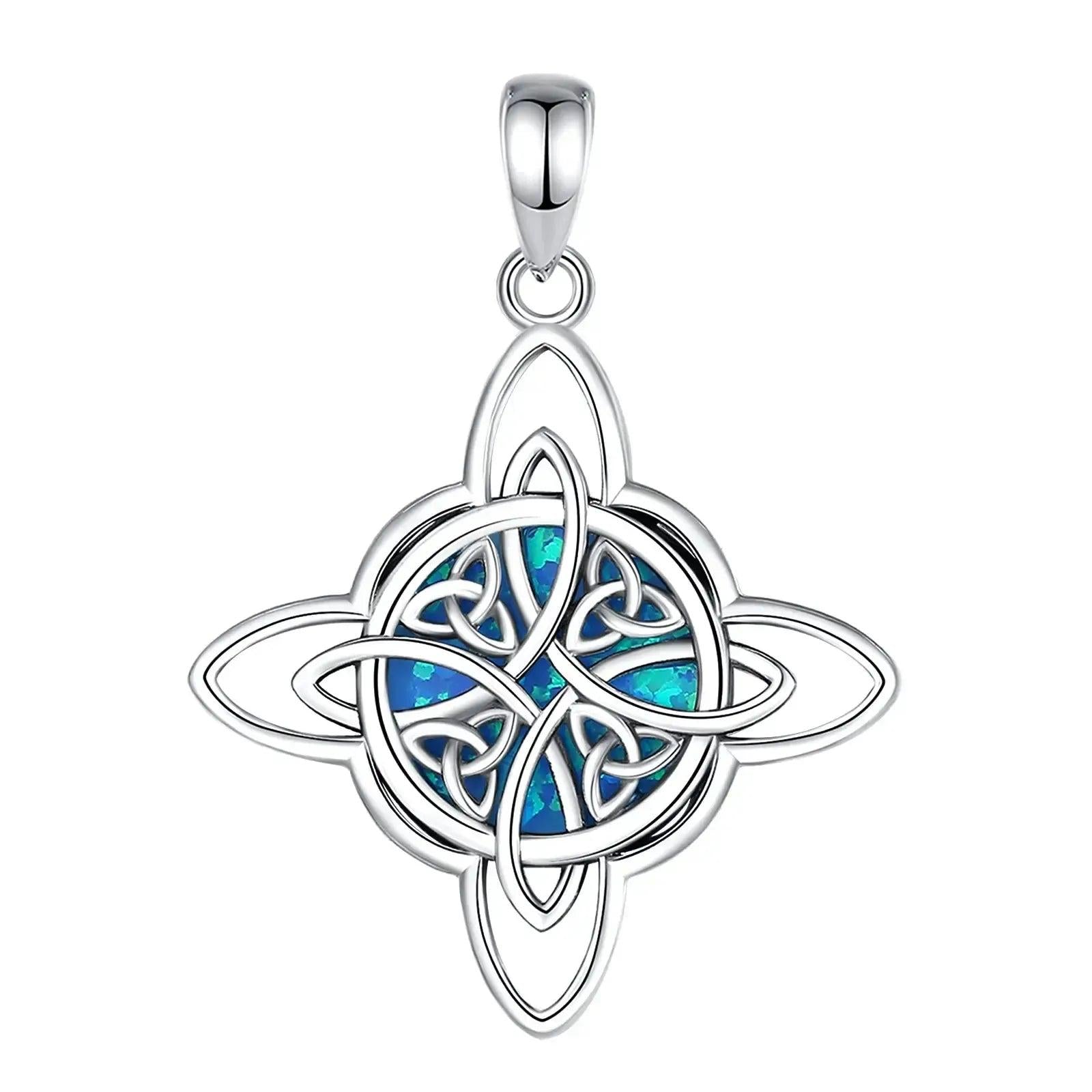 925 Sterling Silver Witch Celtic Knot Necklace Wicca Amulet Necklace Witchcraft Jewelry-MoonChildWorld