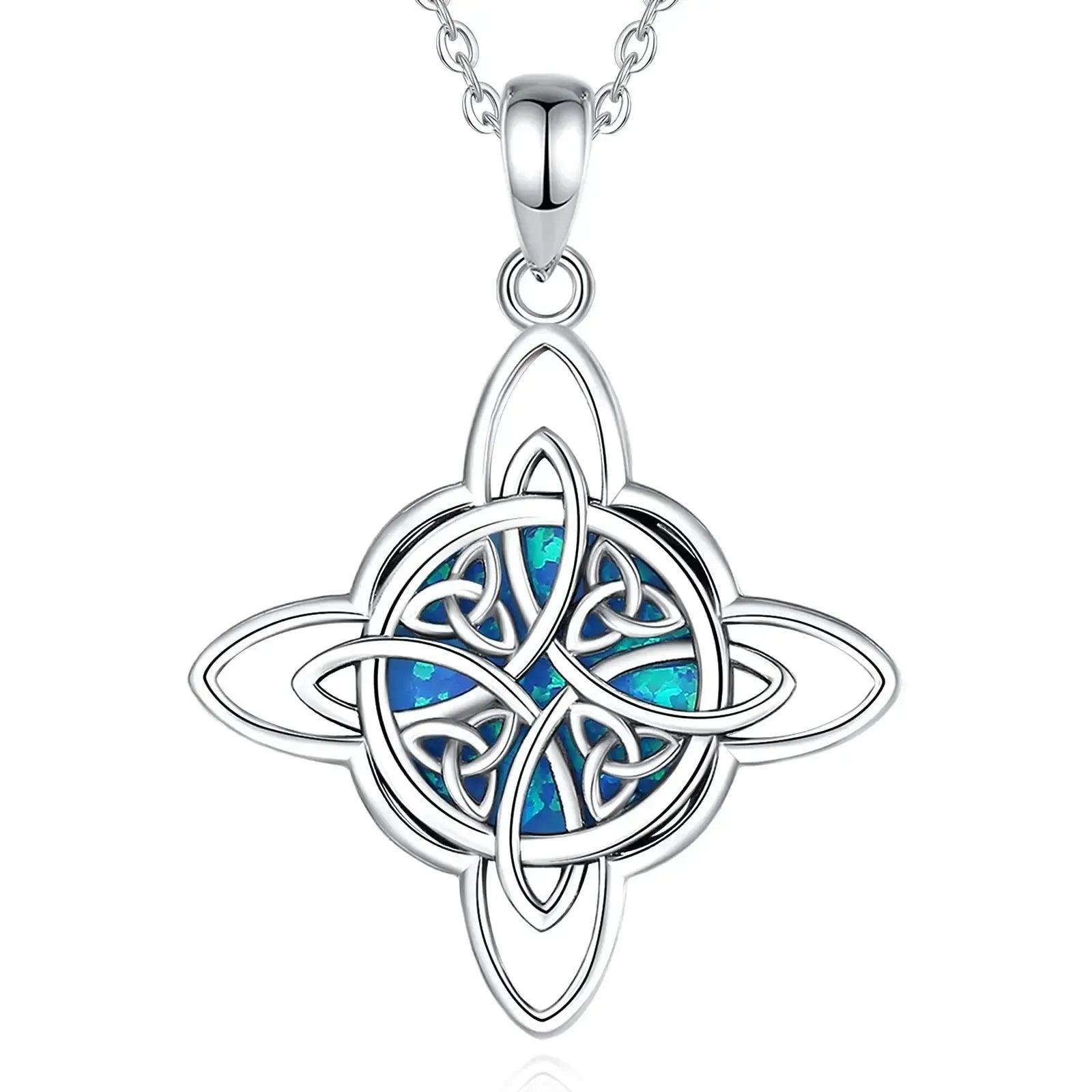 925 Sterling Silver Witch Celtic Knot Necklace Wicca Amulet Necklace Witchcraft Jewelry-MoonChildWorld