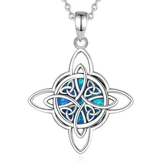 925 Sterling Silver Witch Celtic Knot Necklace Wicca Amulet Necklace Witchcraft Jewelry