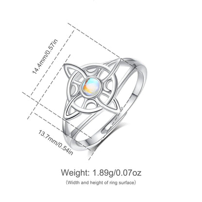 925 Sterling Silver Witchcraft Celtic Knot Witch Ring Wicca Pagan Jewelry Protection Amulet-MoonChildWorld