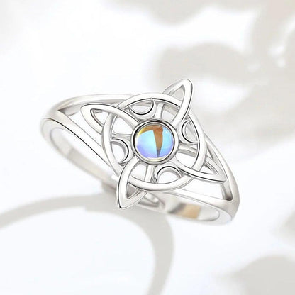 925 Sterling Silver Witchcraft Celtic Knot Witch Ring Wicca Pagan Jewelry Protection Amulet-MoonChildWorld