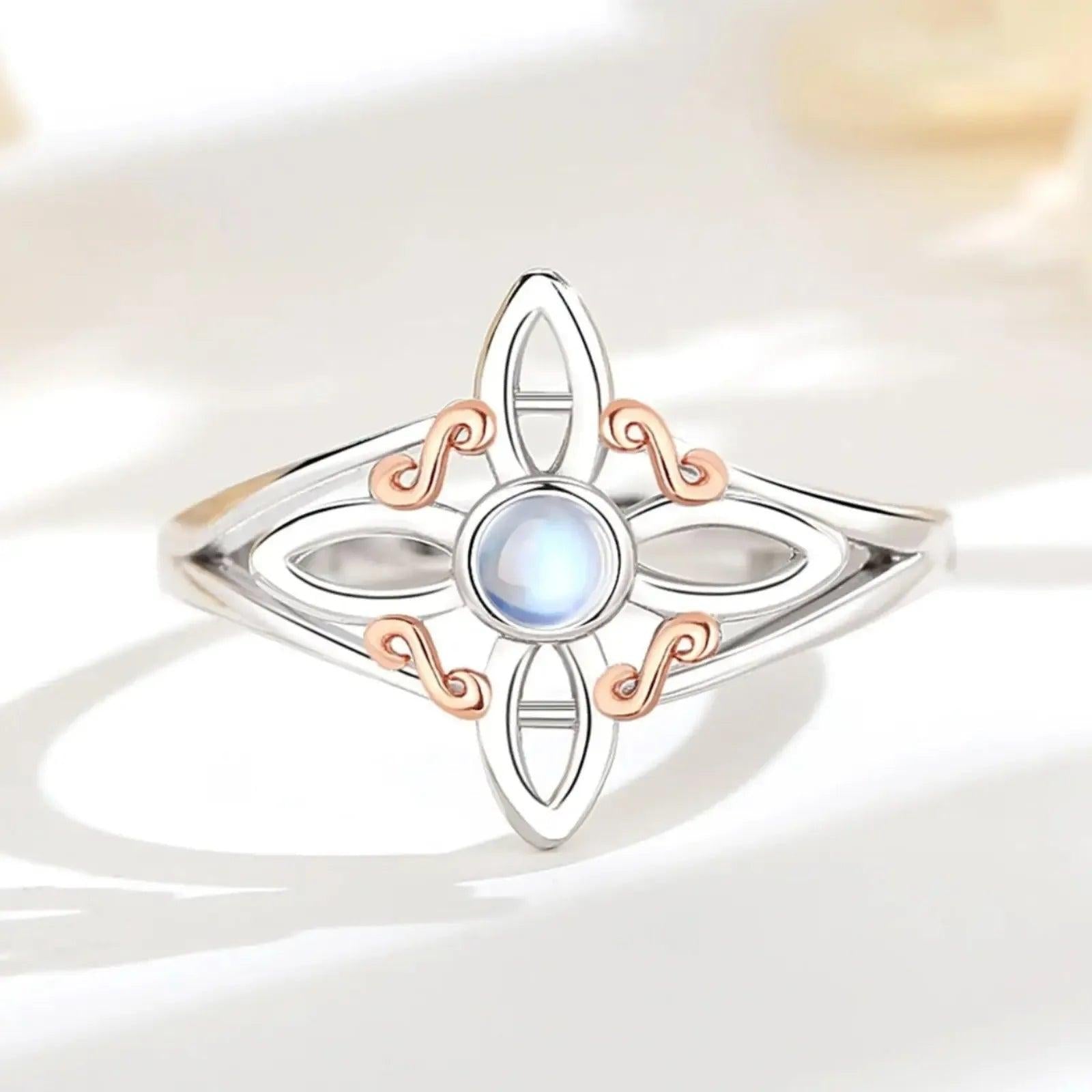 925 Sterling Silver Witchcraft Celtic Knot Witch Ring Wicca Pagan Jewelry Protection Amulet-MoonChildWorld