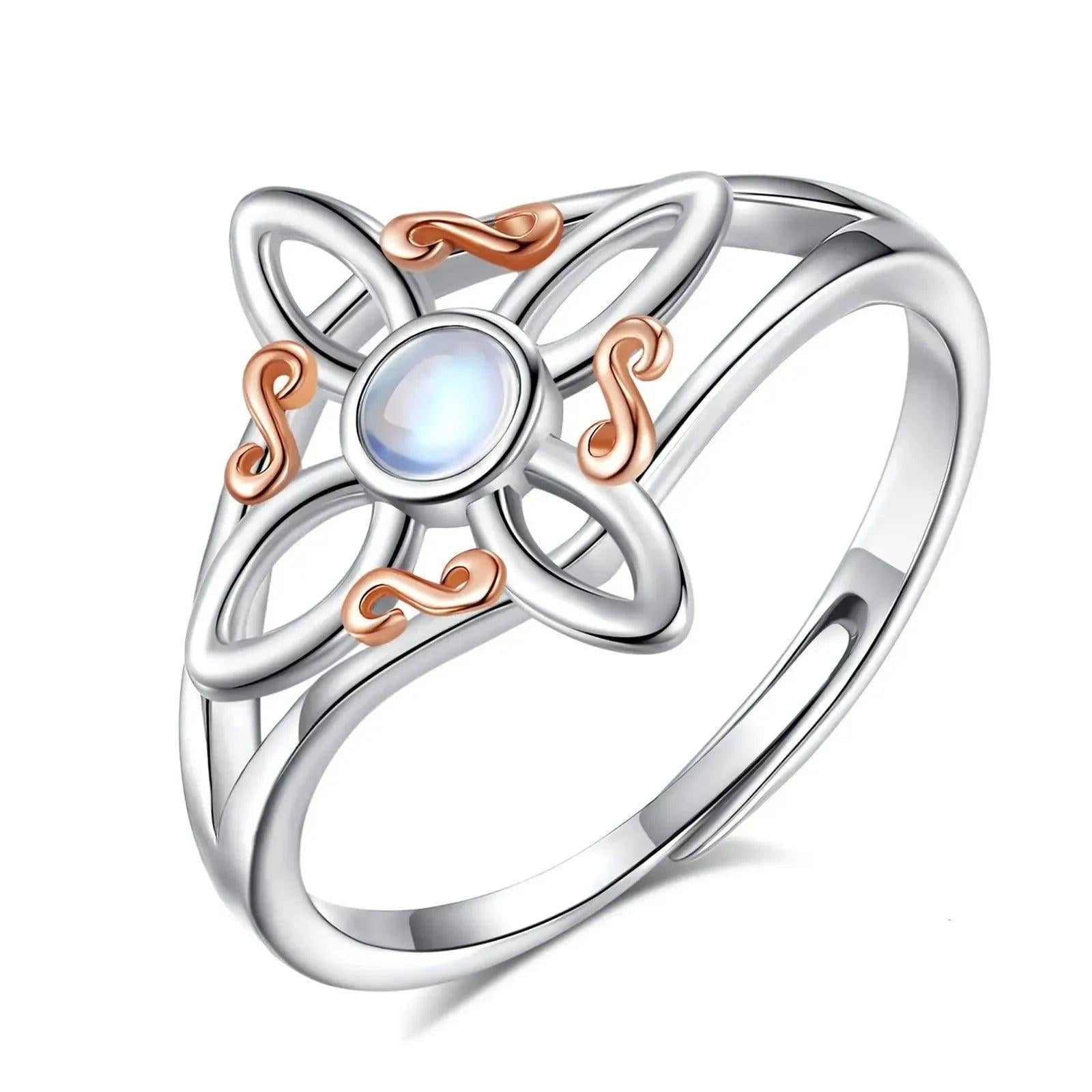 925 Sterling Silver Witchcraft Celtic Knot Witch Ring Wicca Pagan Jewelry Protection Amulet-MoonChildWorld