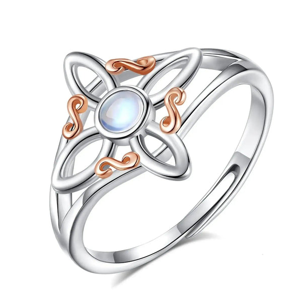 925 Sterling Silver Witchcraft Celtic Knot Witch Ring Wicca Pagan Jewelry Protection Amulet-MoonChildWorld