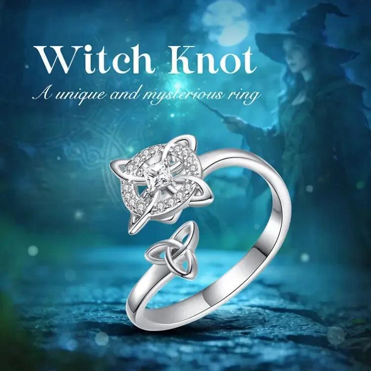925 Sterling Silver Witches Knot Adjustable Ring Celtic Knot Ring Wicca Pagan Jewelry Gift-MoonChildWorld