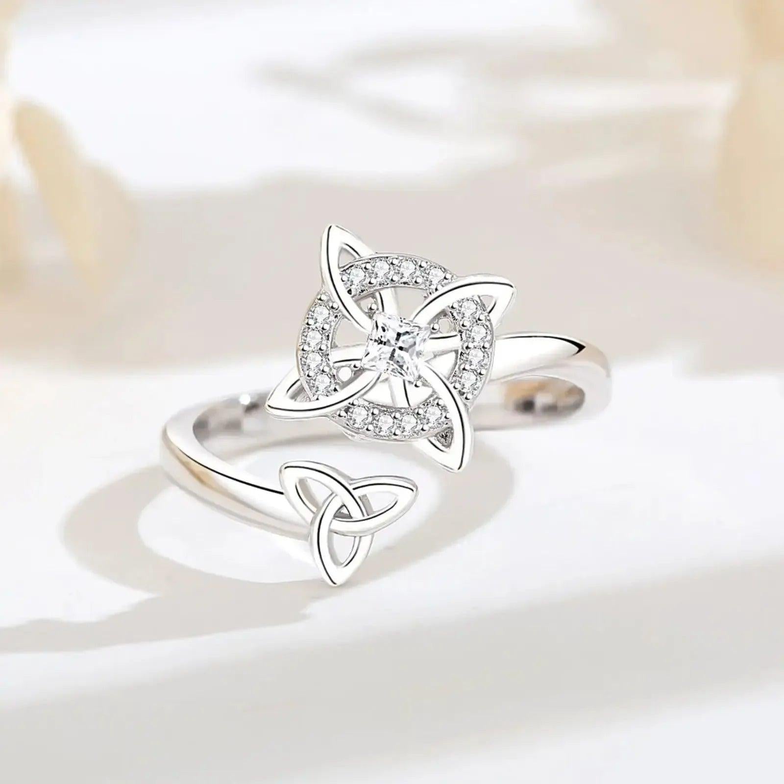 925 Sterling Silver Witches Knot Adjustable Ring Celtic Knot Ring Wicca Pagan Jewelry Gift-MoonChildWorld