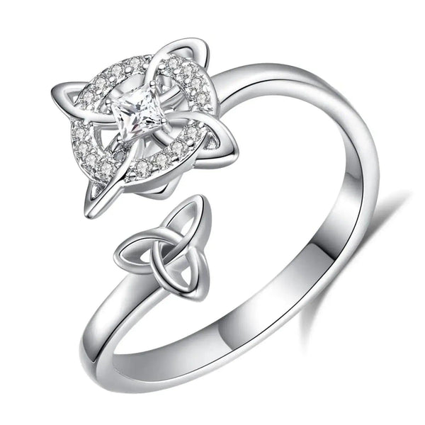 925 Sterling Silver Witches Knot Adjustable Ring Celtic Knot Ring Wicca Pagan Jewelry Gift-MoonChildWorld