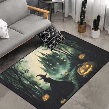 Dark Witch Area Rug Halloween Carpet-MoonChildWorld