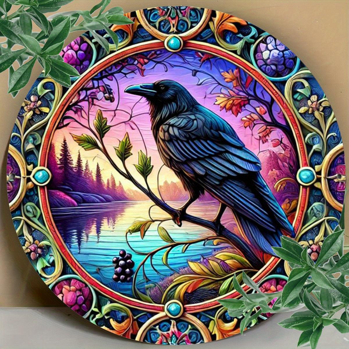 Black Raven Metal Sign Witchy Crow Wall Art for Gothic Christmas Home Decor-MoonChildWorld