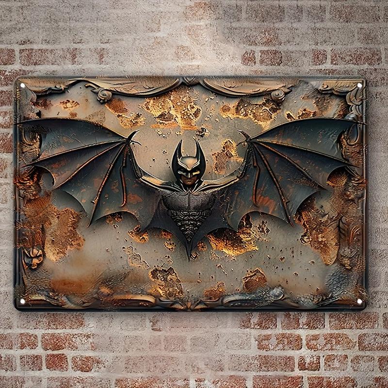 Gothic Bat Wall Sign Halloween Bat Metal Tin Sign-MoonChildWorld