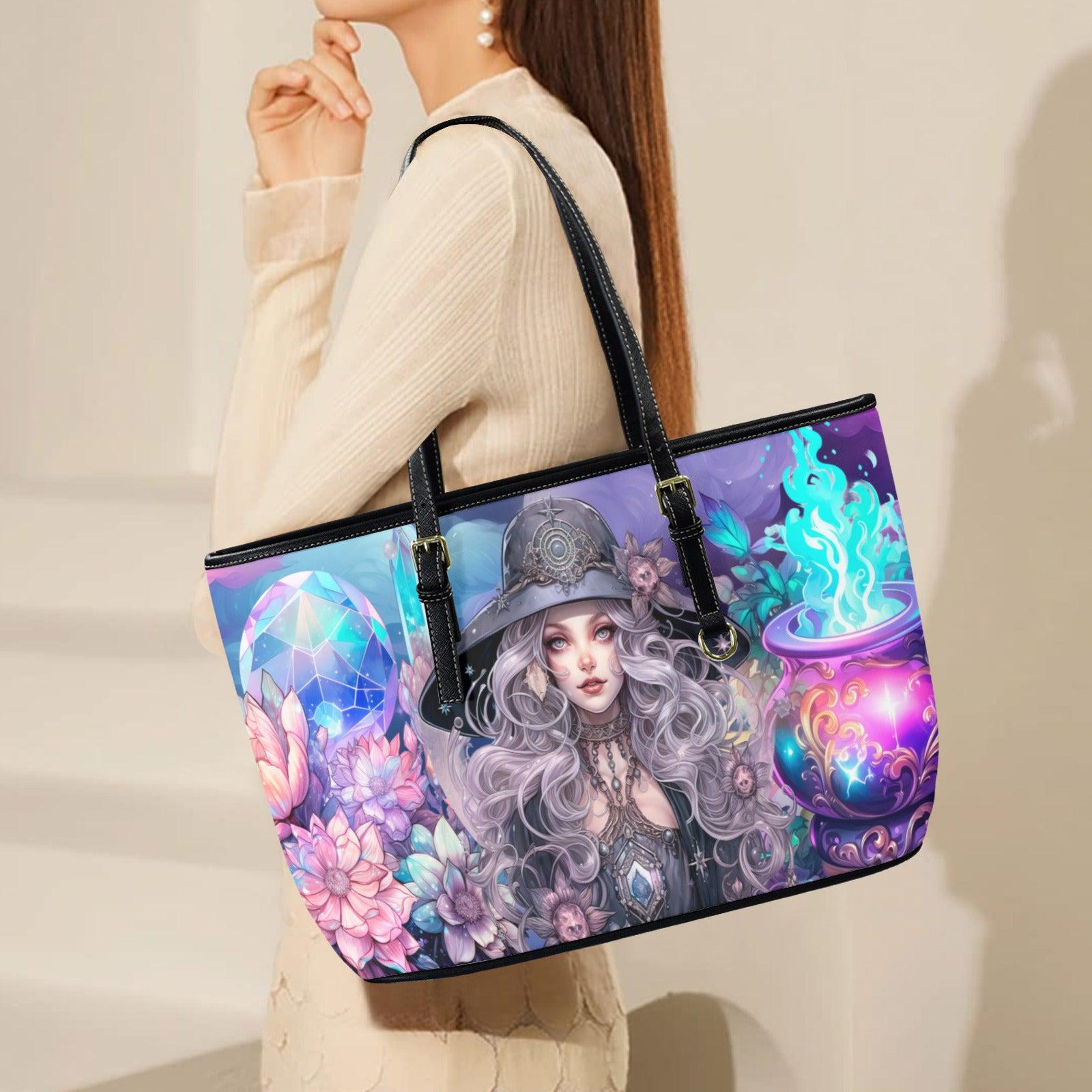 Cauldron Witch Tote Bag-MoonChildWorld