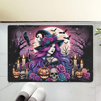 Halloween Witch Doormat Gothic Doormat for Spooky Season