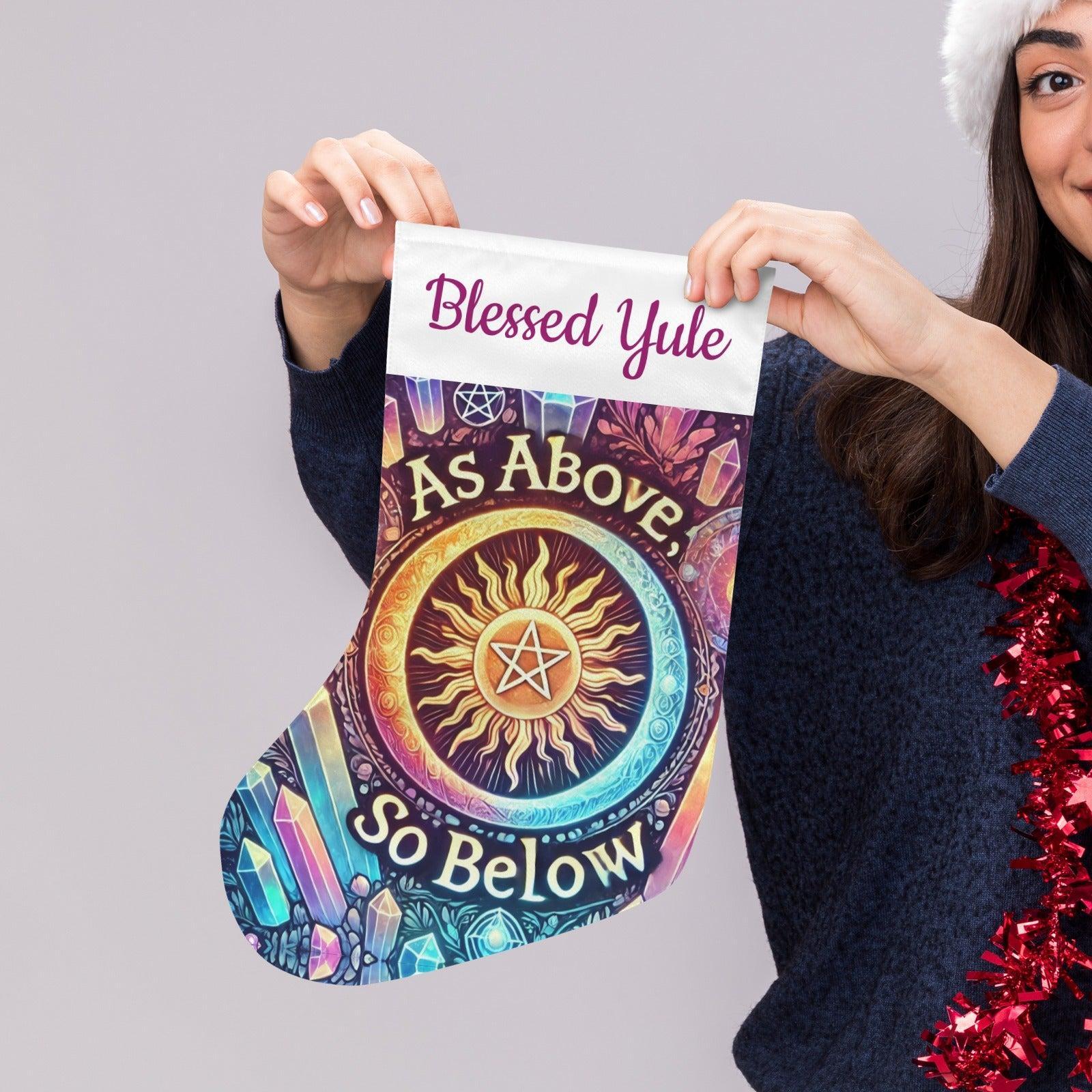 Sun Goddess Pagan Yule Wicca Christmas Stocking for Yule Decorations-MoonChildWorld
