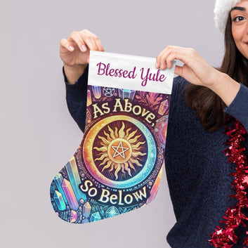 Sun Goddess Pagan Yule Wicca Christmas Stocking for Yule Decorations