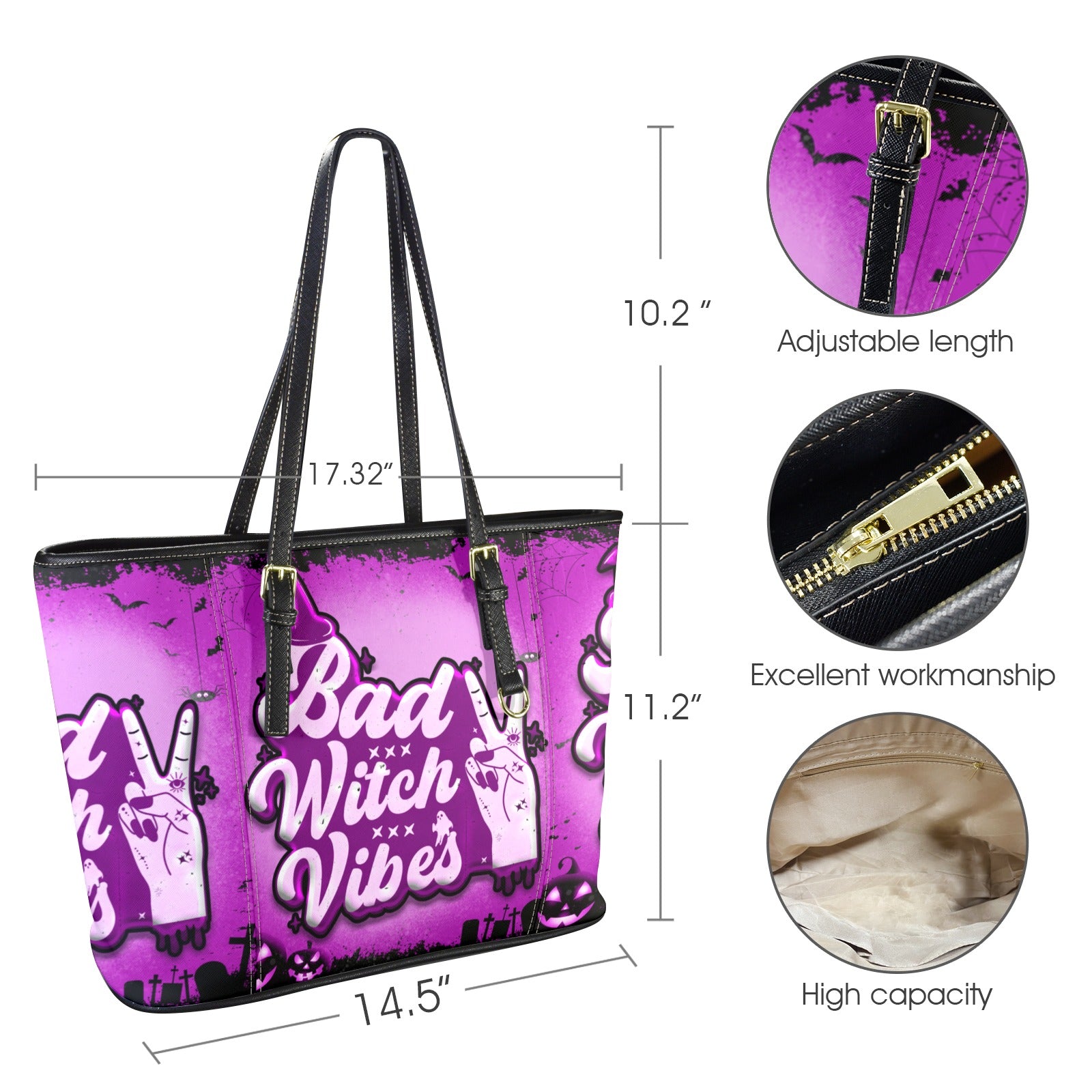 Bad Witch Vibes Tote Bag-MoonChildWorld