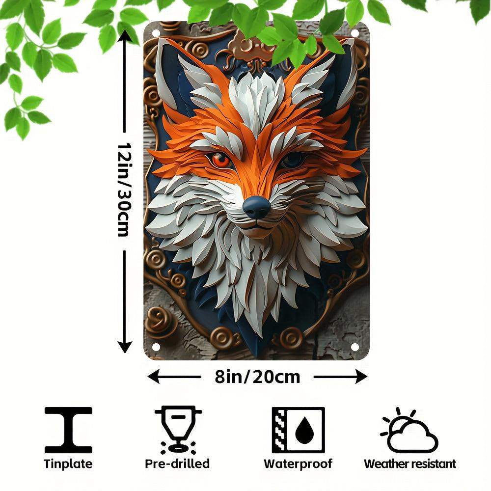 Foxe in Forest Wall Art Mystic Fox Metal Sign for Spirit Animal Home Decor-MoonChildWorld