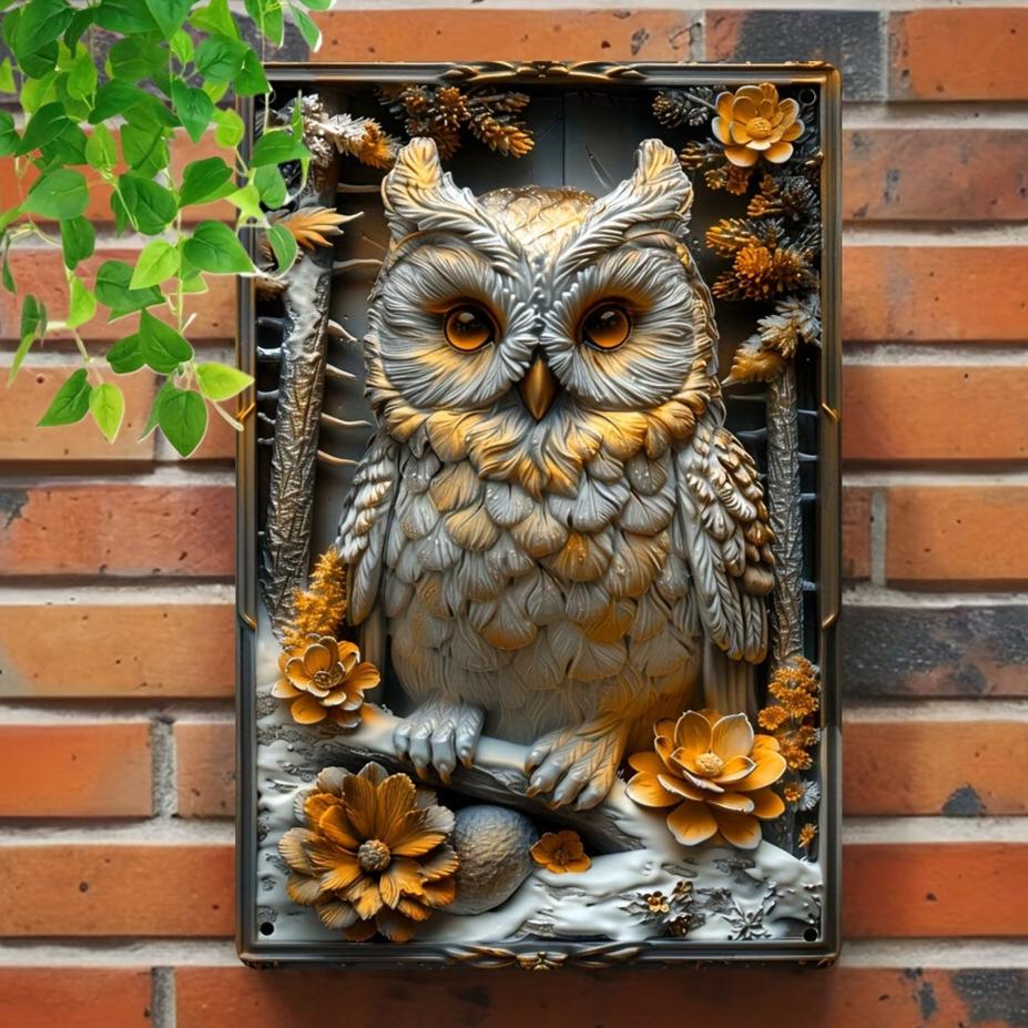 Owl Metal Sign Spirit Animal Wall Sign Mystic Owl Home Decor-MoonChildWorld