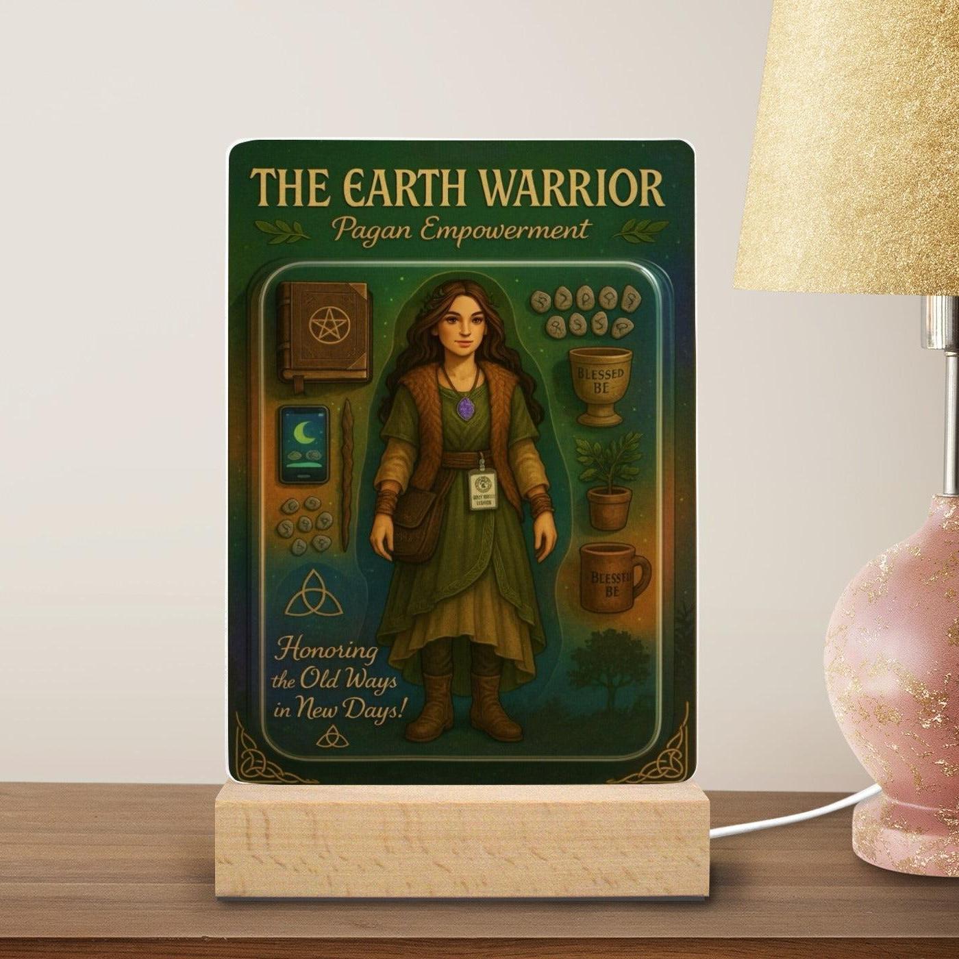 Earth Warrior Pagan Acrylic Photo Panel Witch Home Decor-MoonChildWorld