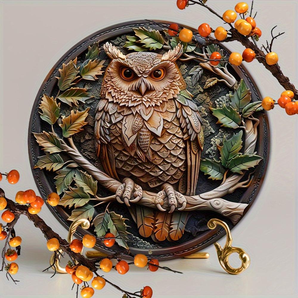 VIntage Owl Metal Sign Mystical Decor-MoonChildWorld