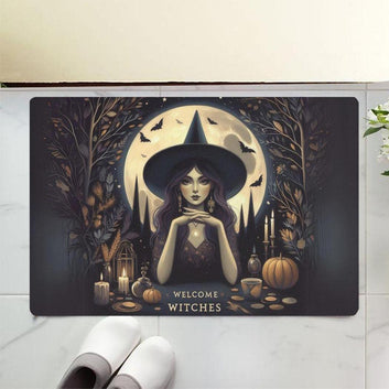 Welcome Witches Doormat Gothic Doormat for Halloween