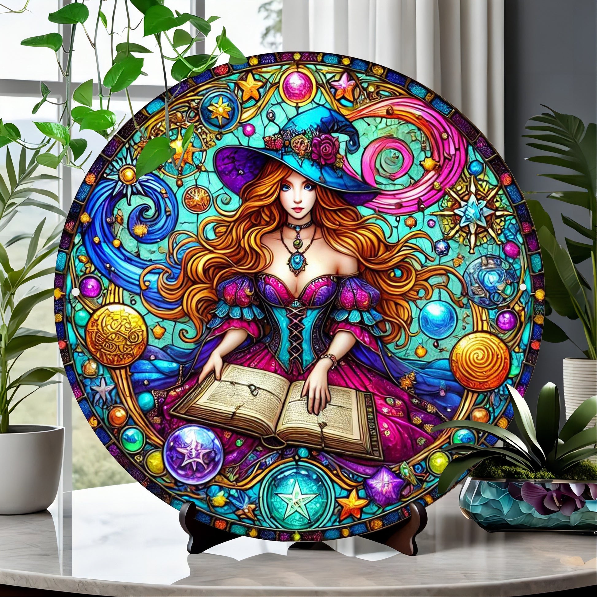 Enchanted Witch Wall Art Witchcraft Metal Sign Witchy Home Decor-MoonChildWorld