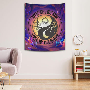 Wicca Sun Moon Tapestry Celestial Wall Hanging