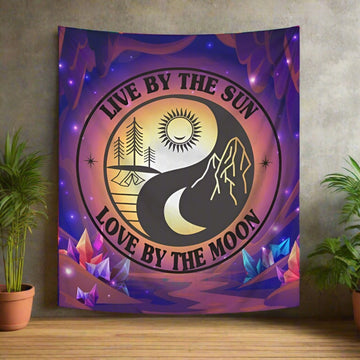 Wicca Sun Moon Tapestry Celestial Wall Hanging-MoonChildWorld