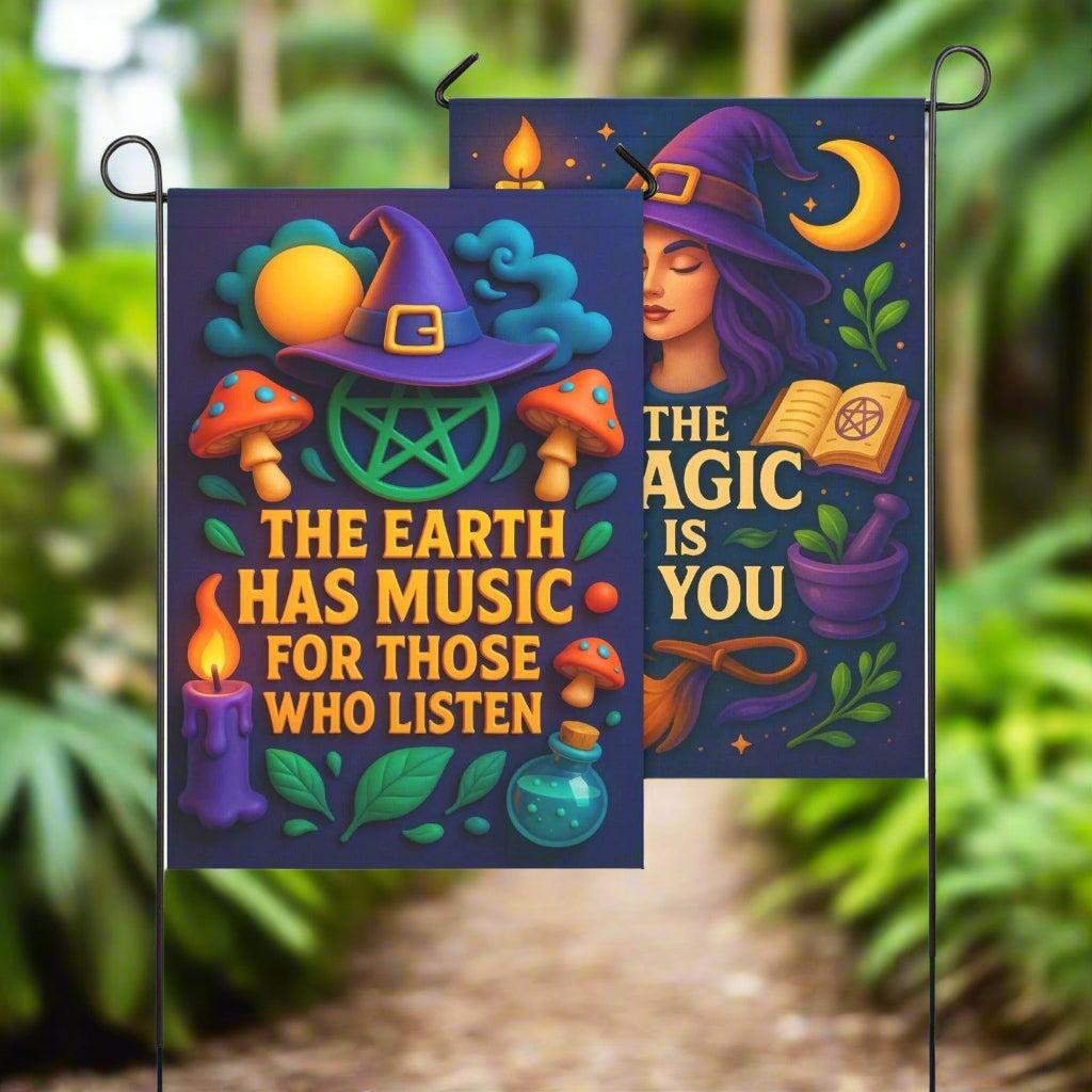 A Witch's Realm Wicca Garden Flag & House Flag for Wiccan Pagan Home Decor-MoonChildWorld
