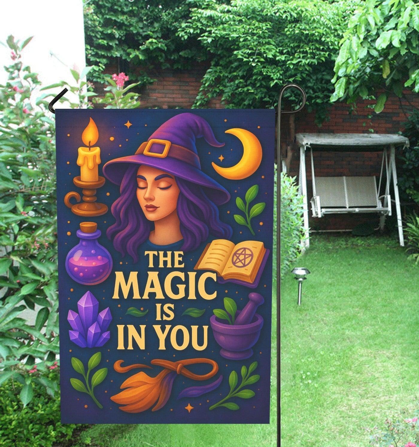 A Witch's Realm Wicca Garden Flag & House Flag for Wiccan Pagan Home Decor-MoonChildWorld