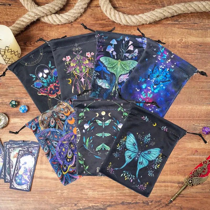 Tarot Card Storage Bag Luna Moth Witch Tarot Pouch-MoonChildWorld