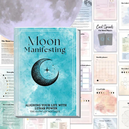 A5 Moon Manifesting Journal - Wicca Notebook Tarot Card Spreads, Full Moon Ritual, Planner Diary-MoonChildWorld