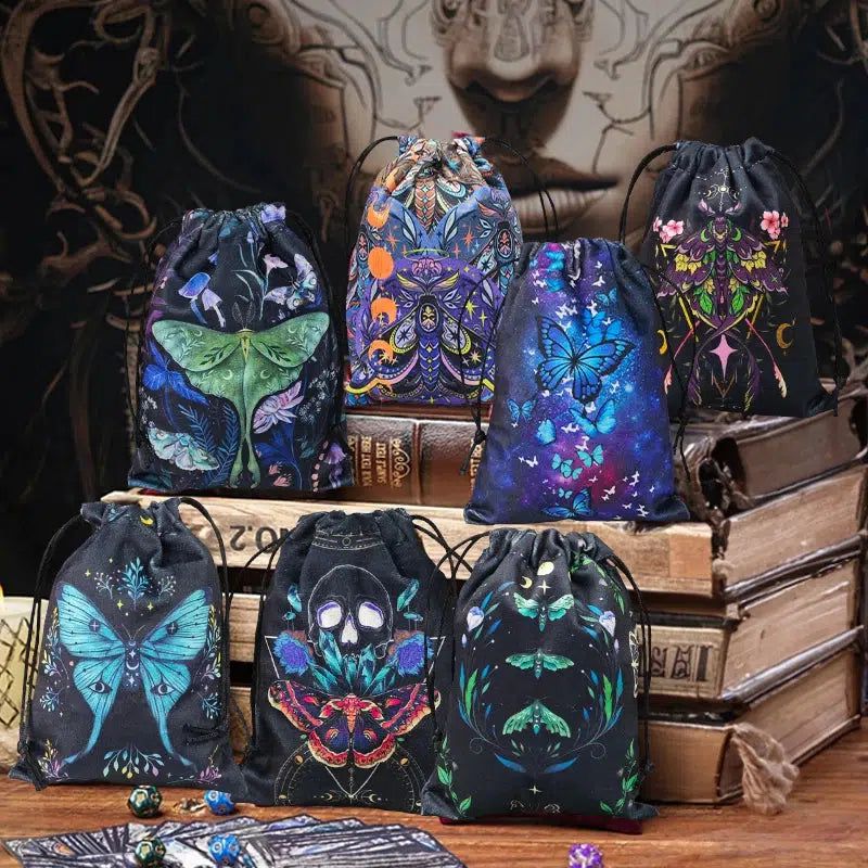 Tarot Card Storage Bag Luna Moth Witch Tarot Pouch-MoonChildWorld