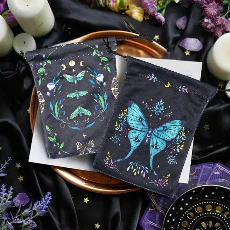 Tarot Card Storage Bag Luna Moth Witch Tarot Pouch-MoonChildWorld